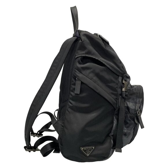 PRADA -  Black Nylon Leather Backpack 728-071625 - Picture 4 of 14
